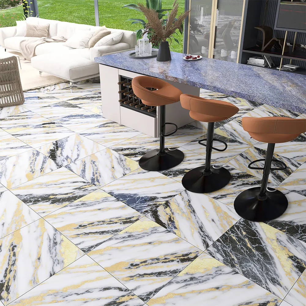 Marble-Look Porcelain Floor Tile 600x600mm