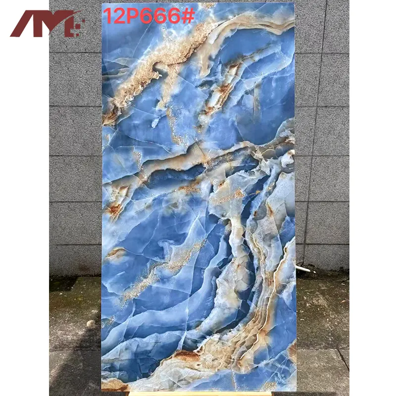 Marble-Look Glossy Porcelain Floor Tile 600x1200mm
