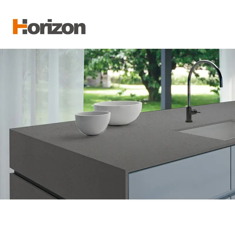 Gray Engineered Quartz Slab 3200x1600mm 18mm Thick
