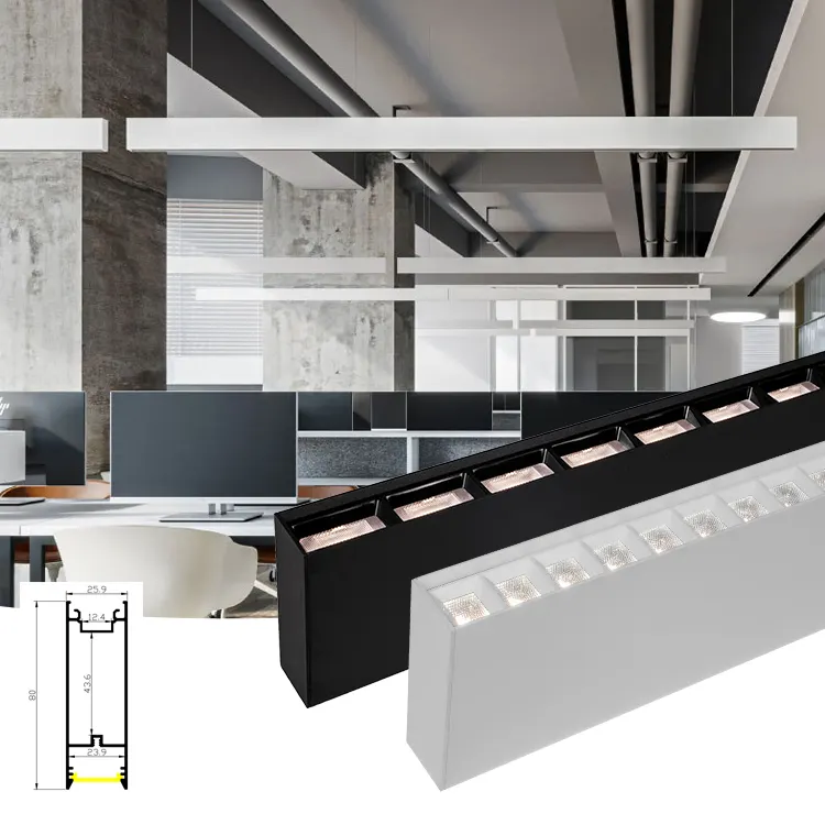 Dimmable Linear LED Pendant Light TRIAC/DALI
