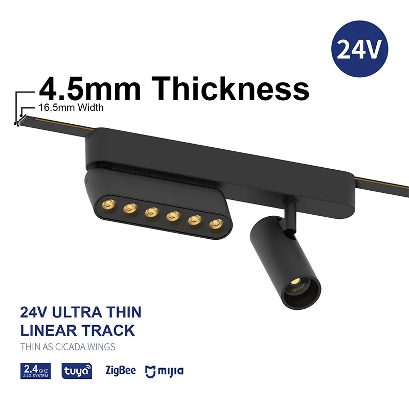 Adjustable Recessed Aluminum Magnetic COB LED Track Spotlight 12W 24V