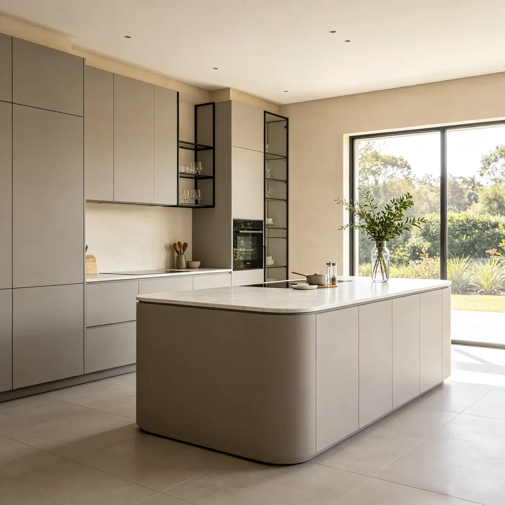 Modern MDF Modular Kitchen Cabinet Set Custom Size