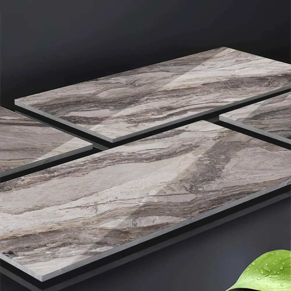 Non-Slip Marble-Look Polished Porcelain Wall And Floor Tile 600x1200mm
