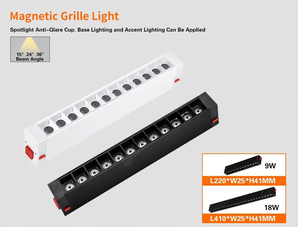 Smart Dimmable Aluminum Magnetic LED Track Spotlight 18W