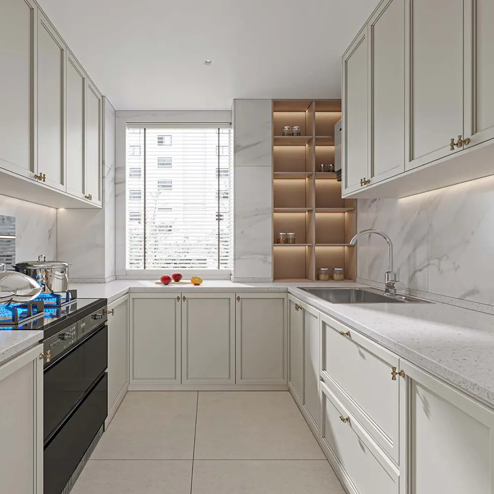 Modern Melamine Modular Kitchen Cabinet Set