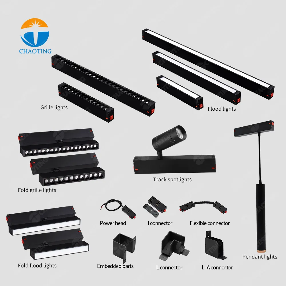Rotatable Dimmable Aluminum Magnetic LED Track Lighting System 7-27W