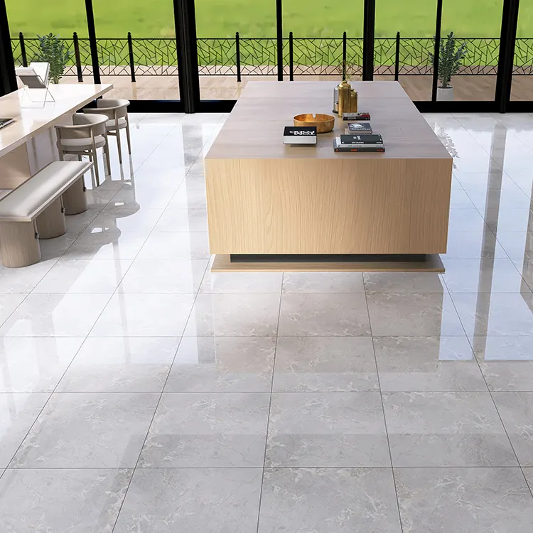 Marble-Look Glazed Polished Porcelain Tile 600x600mm