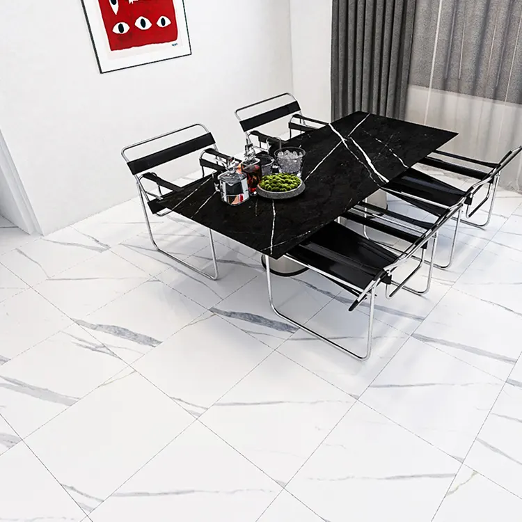 Carrara Glazed Porcelain Floor Tile 600x600mm