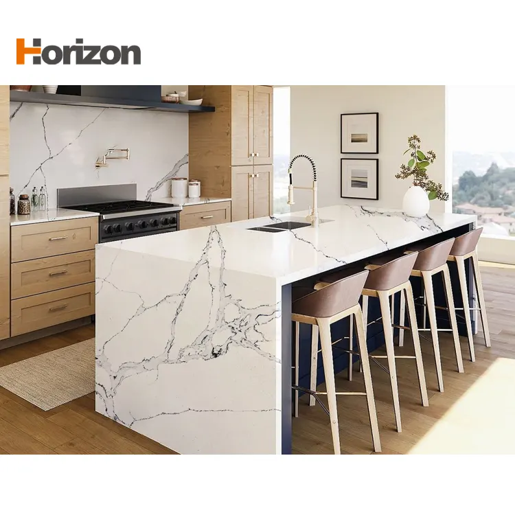 White Polished Engineered Quartz Slab 3200x1600mm