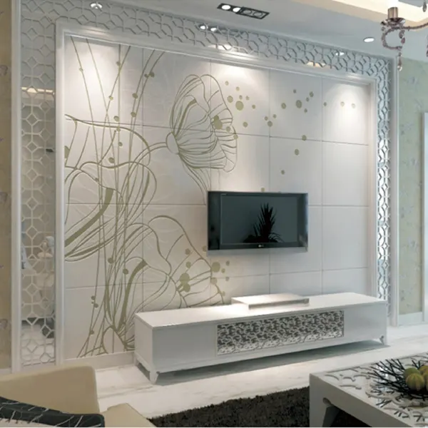 Floral-Pattern Ceramic Wall Tile 600x600mm