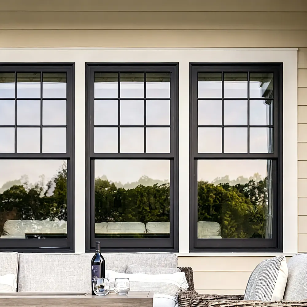 Aluminum Hung Window 5+12A+5mm With Double Tempered Glazing