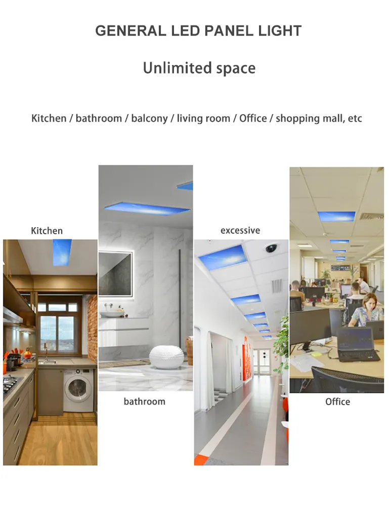Smart Recessed Aluminum LED Sky Panel Light 600x600 Blue