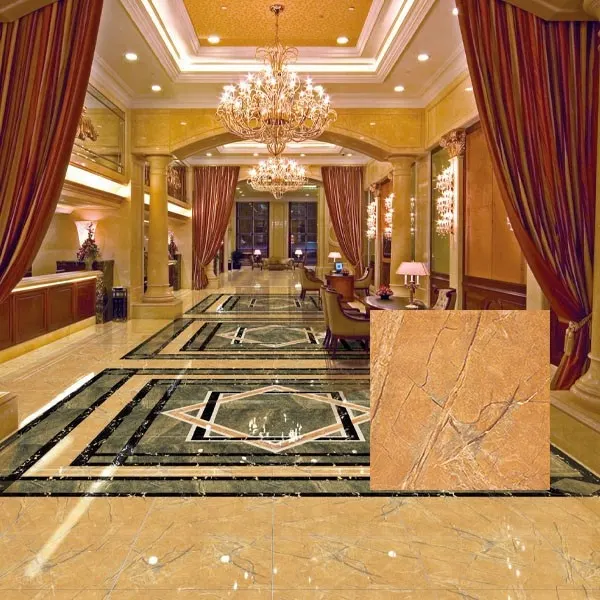 Marble-Look Glossy Porcelain Floor Tile 600x600mm