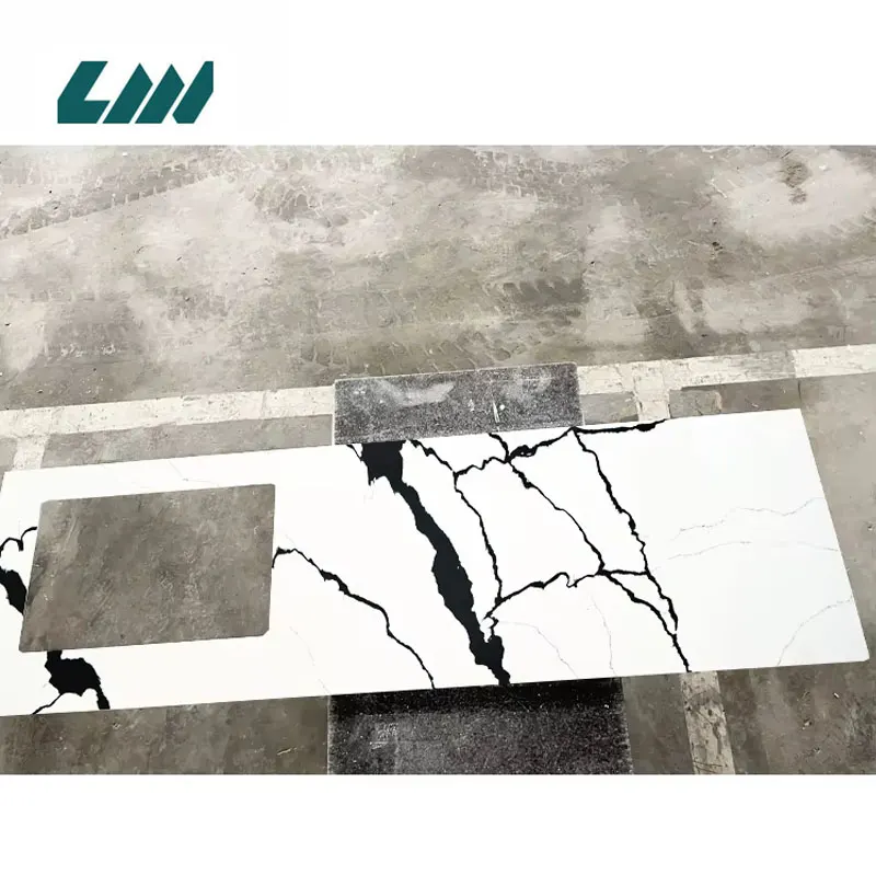 Silica-Free Marble-Look Engineered Quartz Slab 3200x1600mm