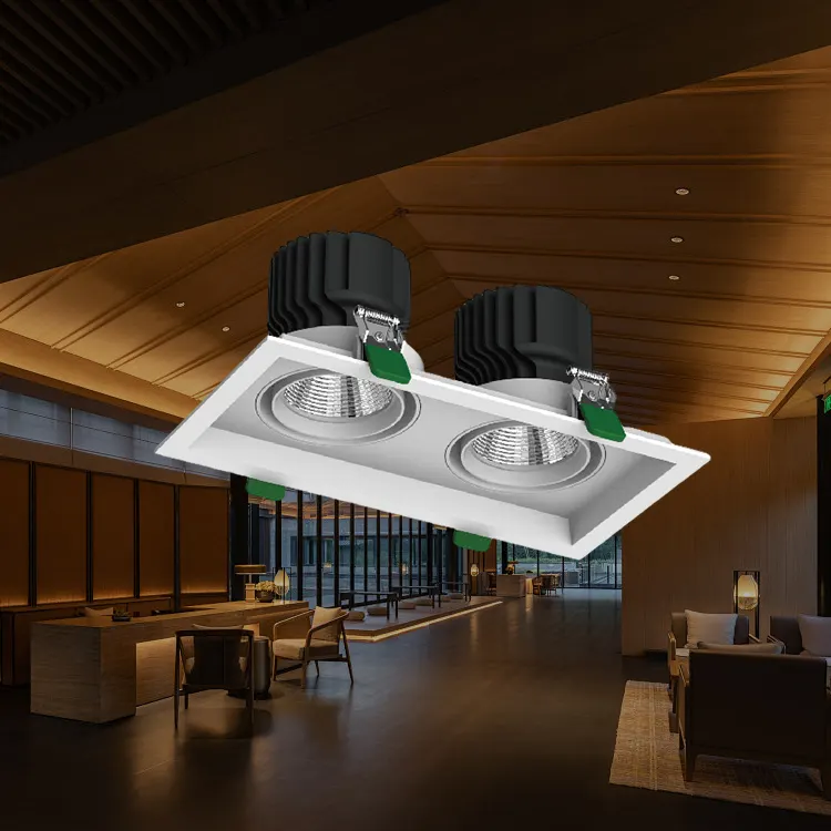 Recessed Square Aluminum LED Grille Spotlight 24-32W product sample