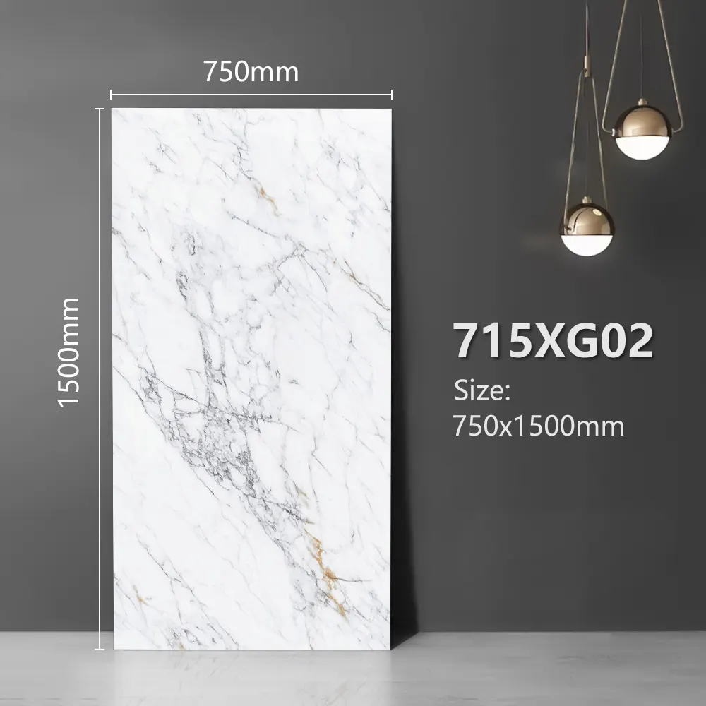 Stone-Look Polished Porcelain Wall Tile 750x1500mm
