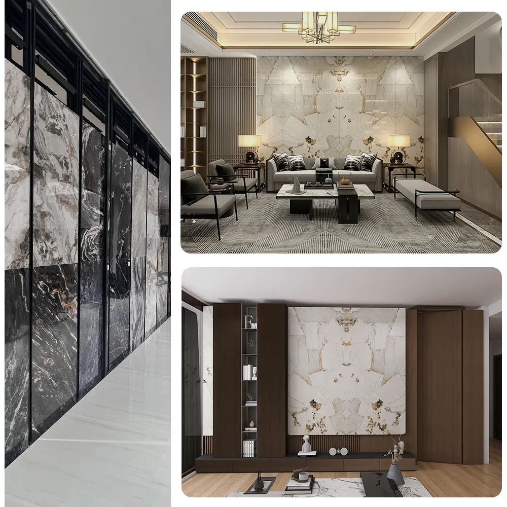 Marble-Look Glazed Sintered Stone Slab 1600x3200mm