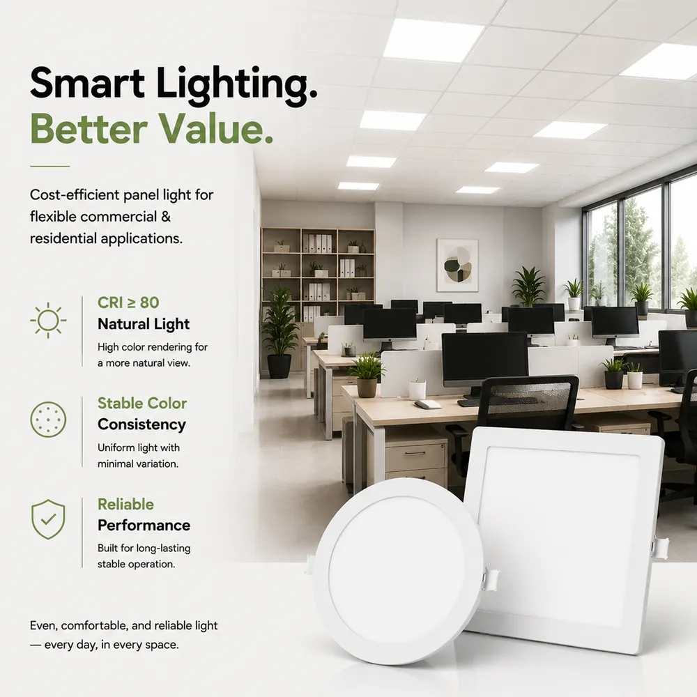 3CCT Dimmable Recessed Aluminum LED Panel Light IP44