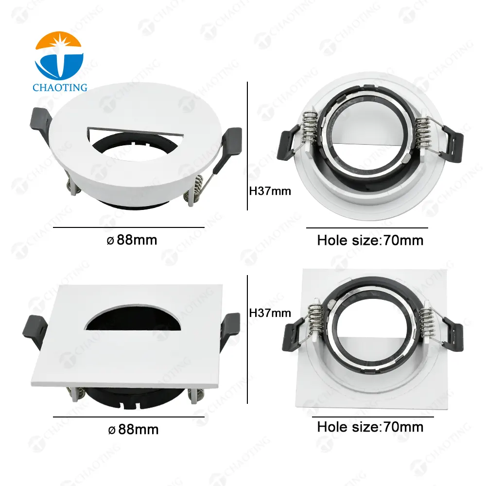 Aluminum Downlight Housing Black/White MR16