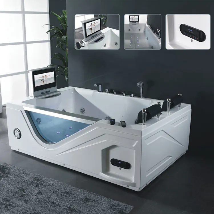 Acrylic Round Whirlpool Massage Bathtub 1.7m