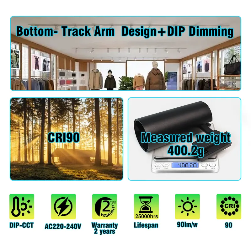 Adjustable Dimmable Aluminum LED Track Spotlight 7-40W