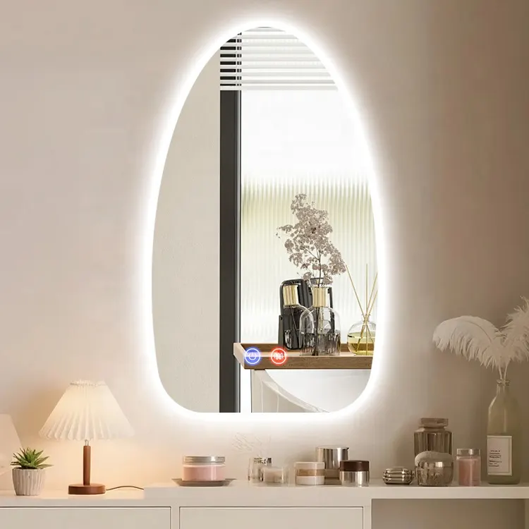 Trimless Smart Pebble-Shaped LED Bathroom Mirror