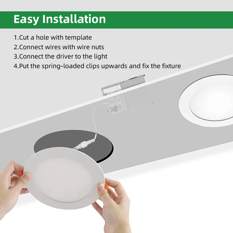 Surface-Mounted Round Aluminum LED Panel Light 12W