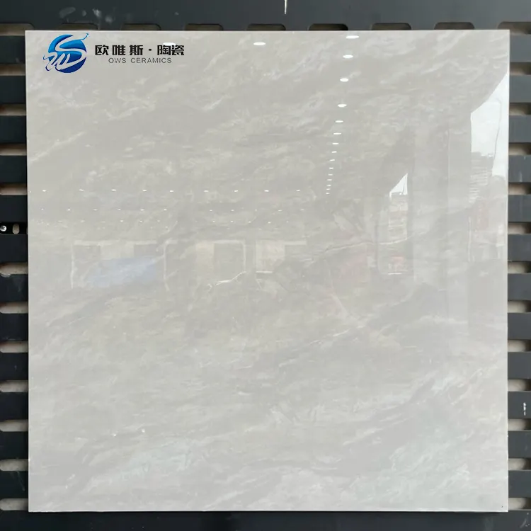 Stone-Look Polished Porcelain Floor Tile 600x600mm