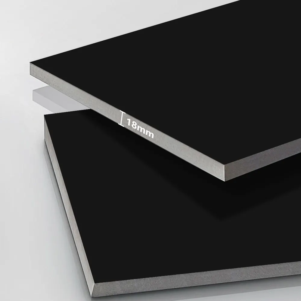 Non-Slip Stone-Look Black Glazed Porcelain Outdoor Tile 600x600mm
