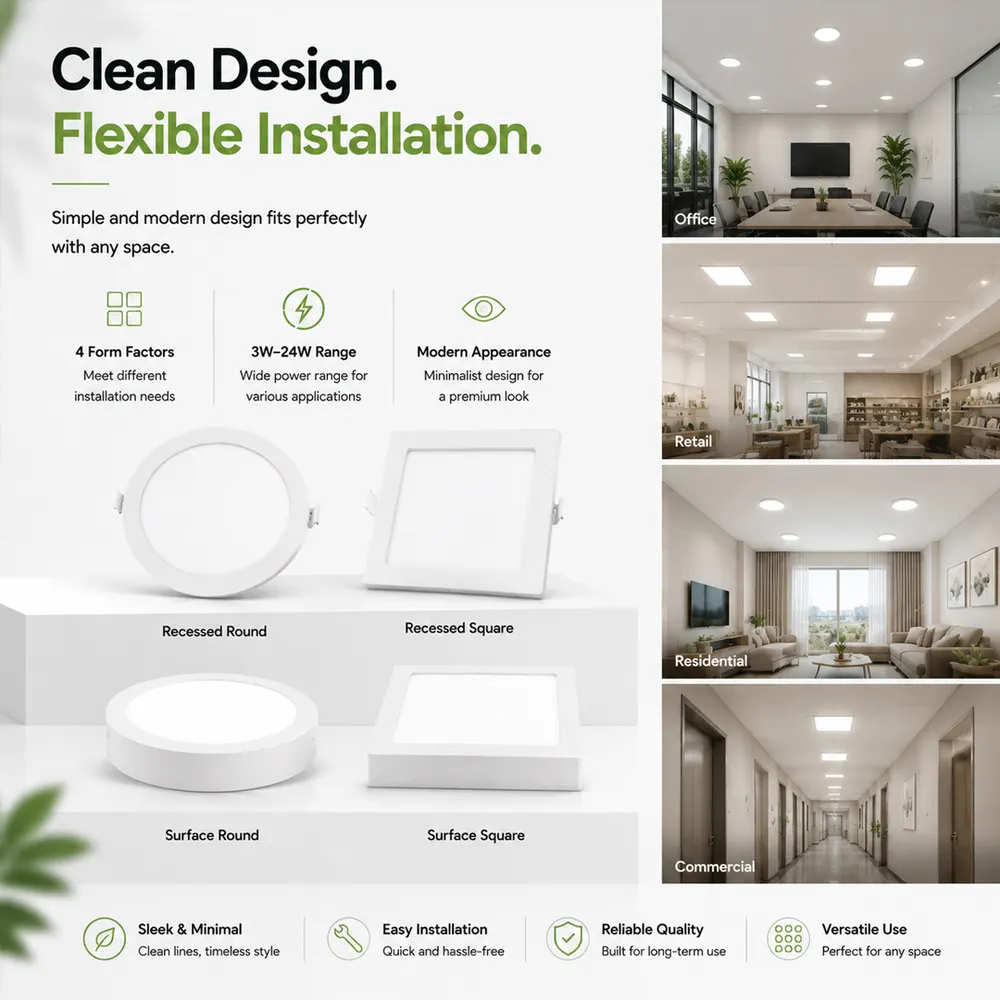 3CCT Dimmable Recessed Aluminum LED Panel Light IP44