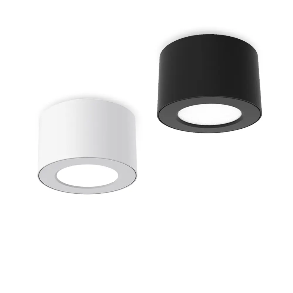 Dimmable Surface-Mounted Round COB LED Downlight Black/White 7-24W IP54 product sample