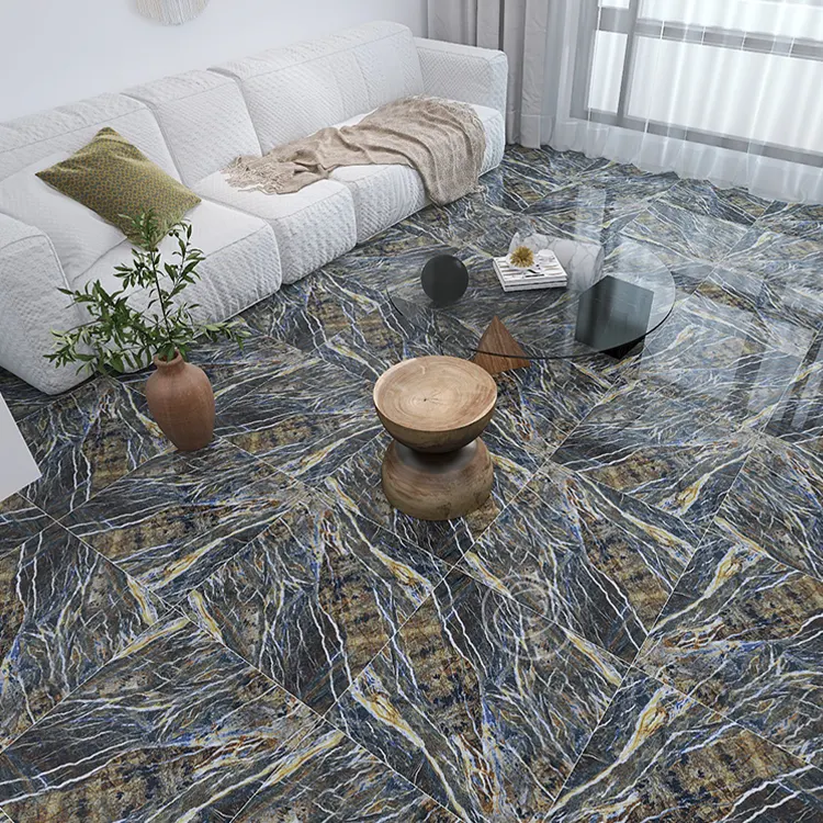 Stone-Look Glossy Porcelain Wall And Floor Tile 600x600mm