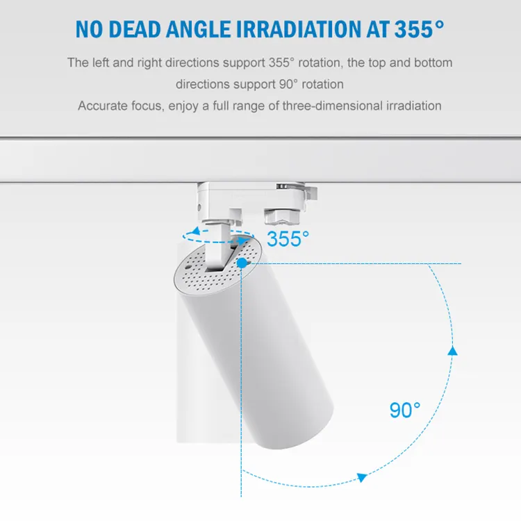 Adjustable Zoomable Dimmable LED Track Spotlight 20-38W