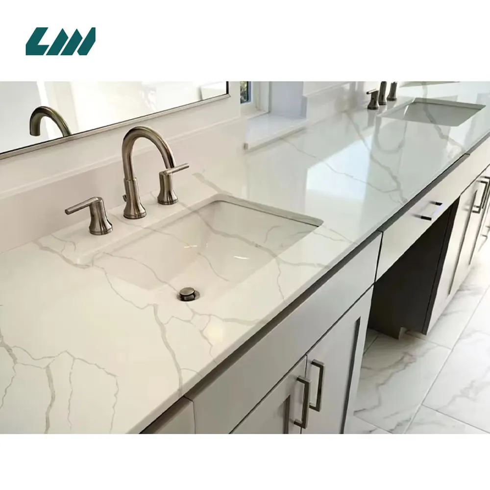 Silica-Free White Engineered Quartz Slab 3200x1600mm
