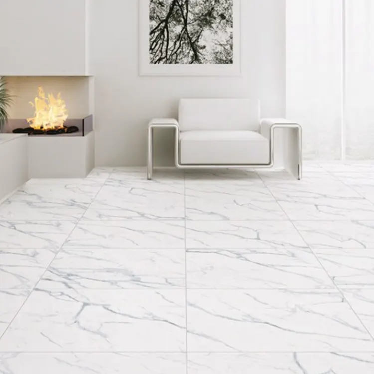 Marble-Look Polished Porcelain Floor Tile 600x600mm
