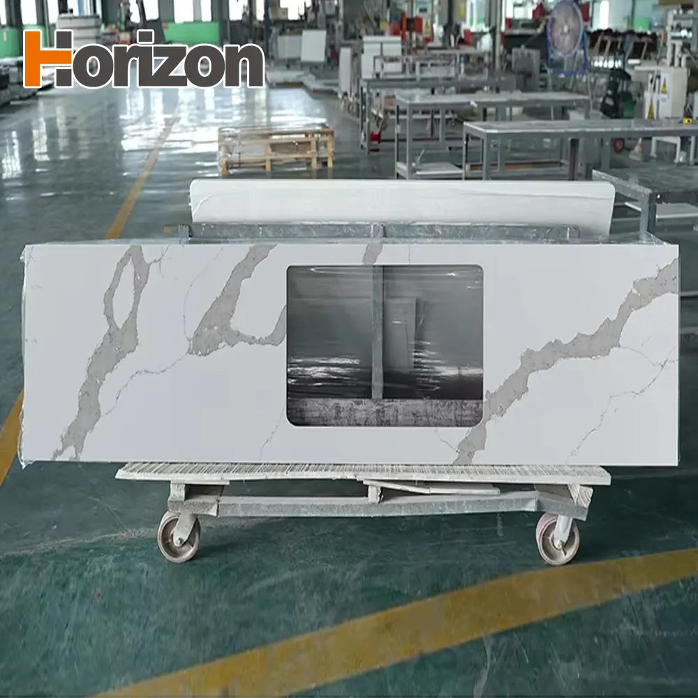 White Engineered Quartz Slab 3200x1600mm product sample