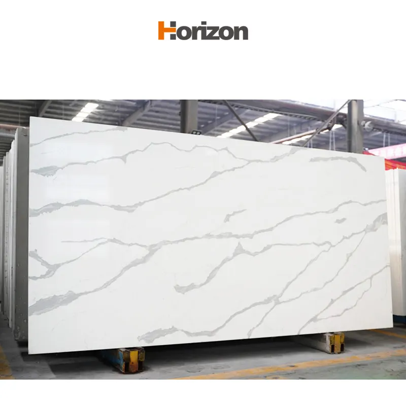 Calacatta Gray/White Engineered Quartz Slab 3200x1600mm