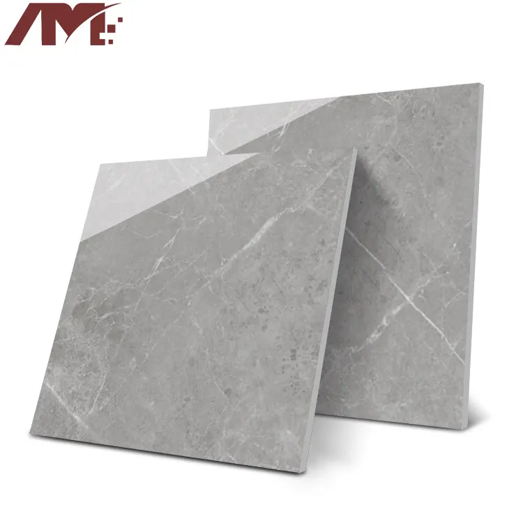 Marble-Look Glossy Porcelain Floor Tile 600x600mm