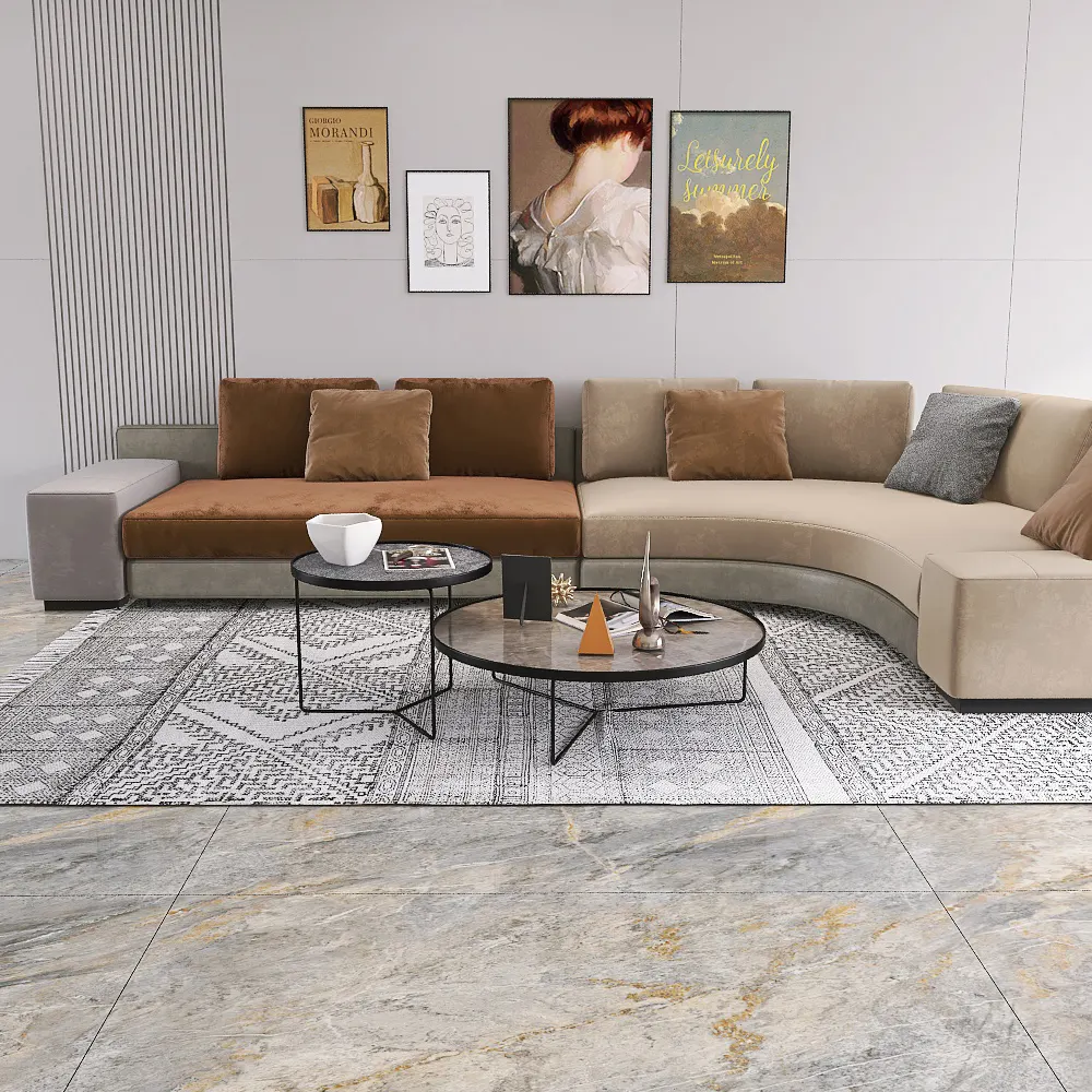 Stone-Look Polished Porcelain Floor Tile 750x1500mm