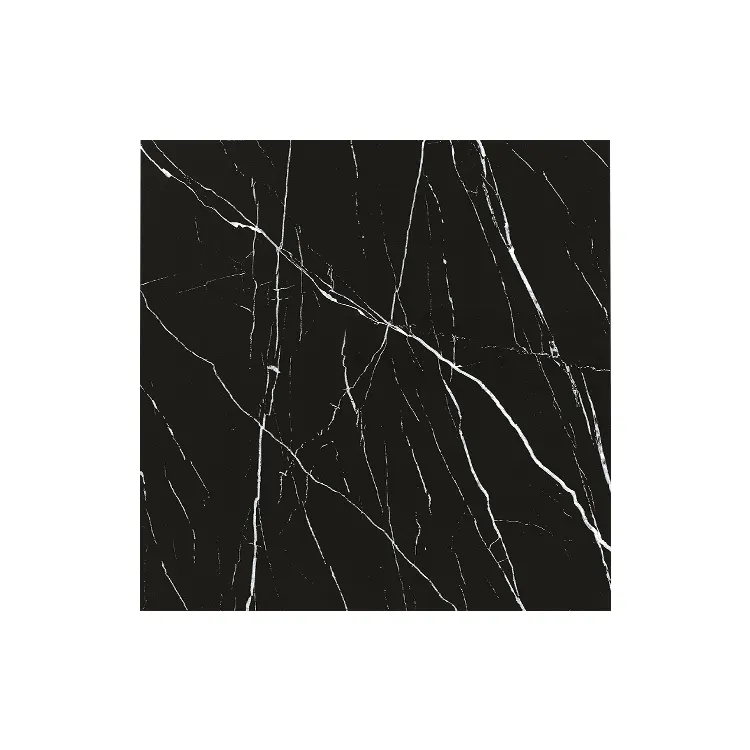 Stone-Look Black/White Glazed Porcelain Floor Tile 600x600mm
