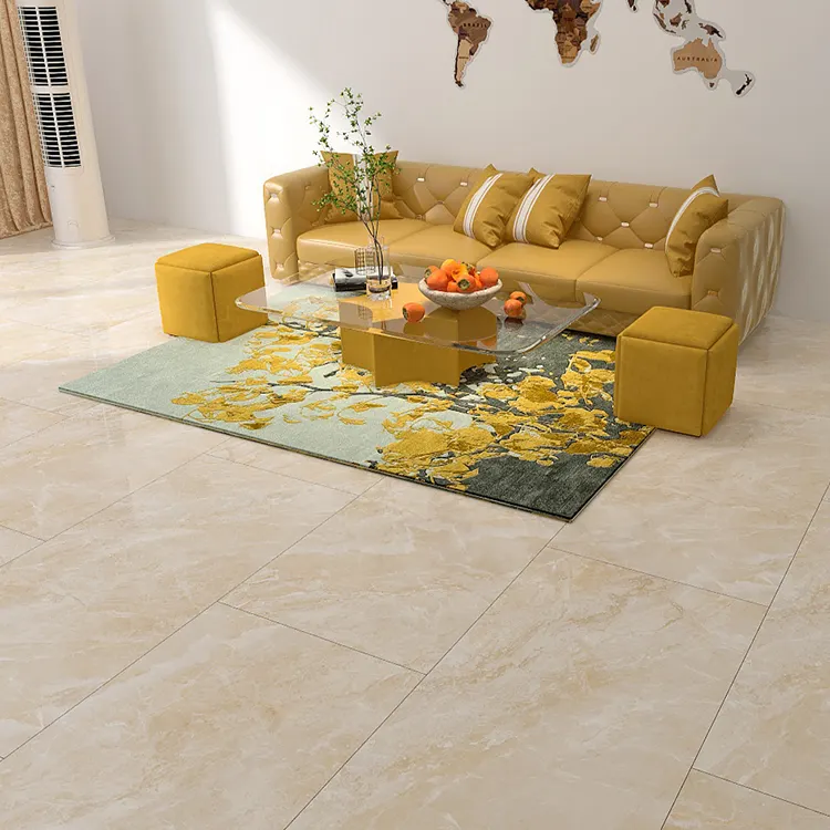 Stone-Look Beige Polished Porcelain Wall And Floor Tile 750x1500mm