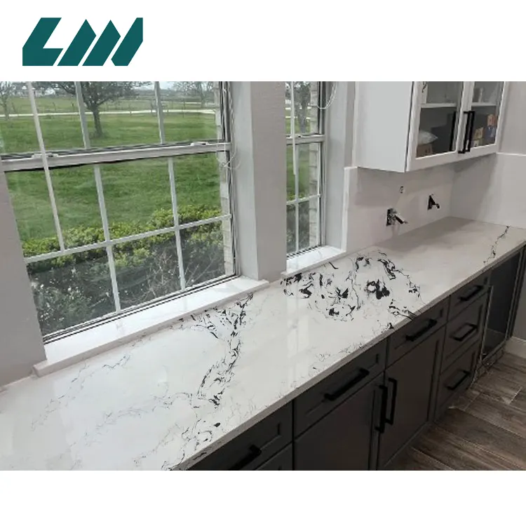 Calacatta White Engineered Quartz Slab 3200x1600mm