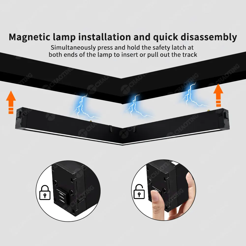 Aluminum Magnetic LED Track Lighting System 18W product sample