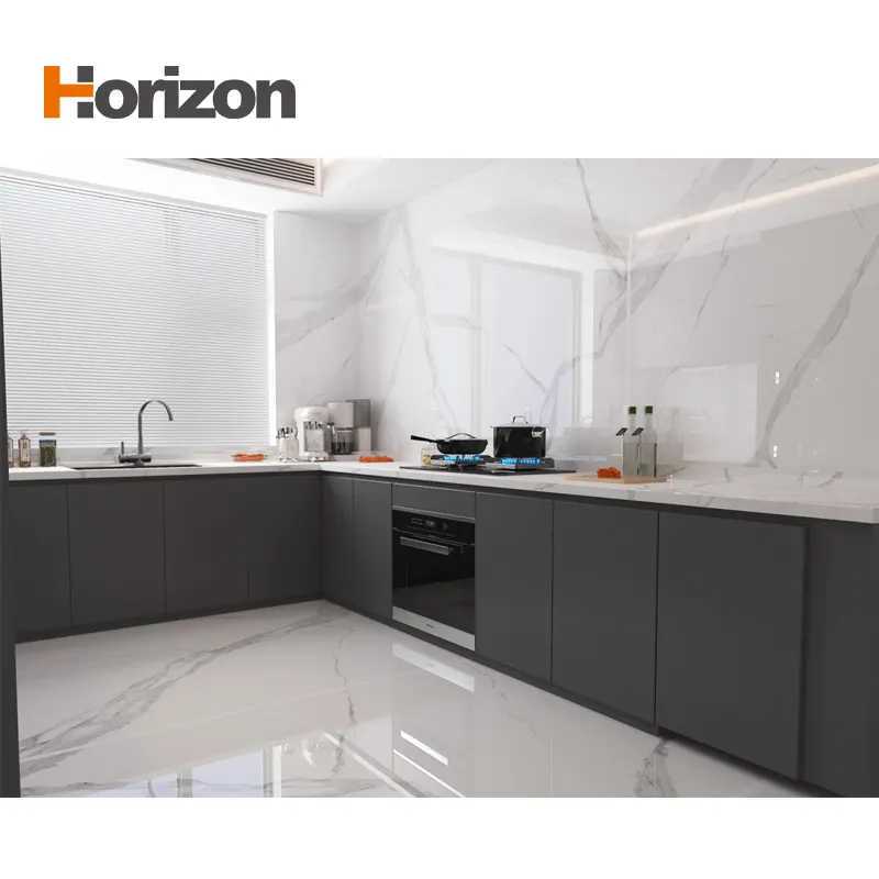 Marble-Look Glossy Sintered Stone Slab 3200x1600mm