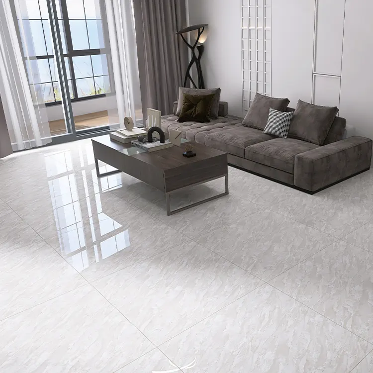 Stone-Look Glossy Porcelain Floor Tile 600x600mm