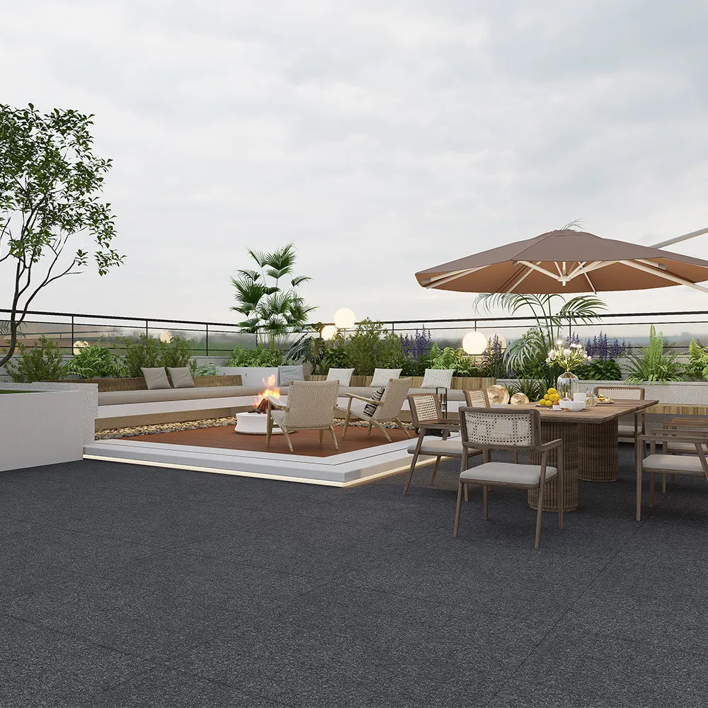 Non-Slip Stone-Look Matte Porcelain Outdoor Tile 600x600x20mm