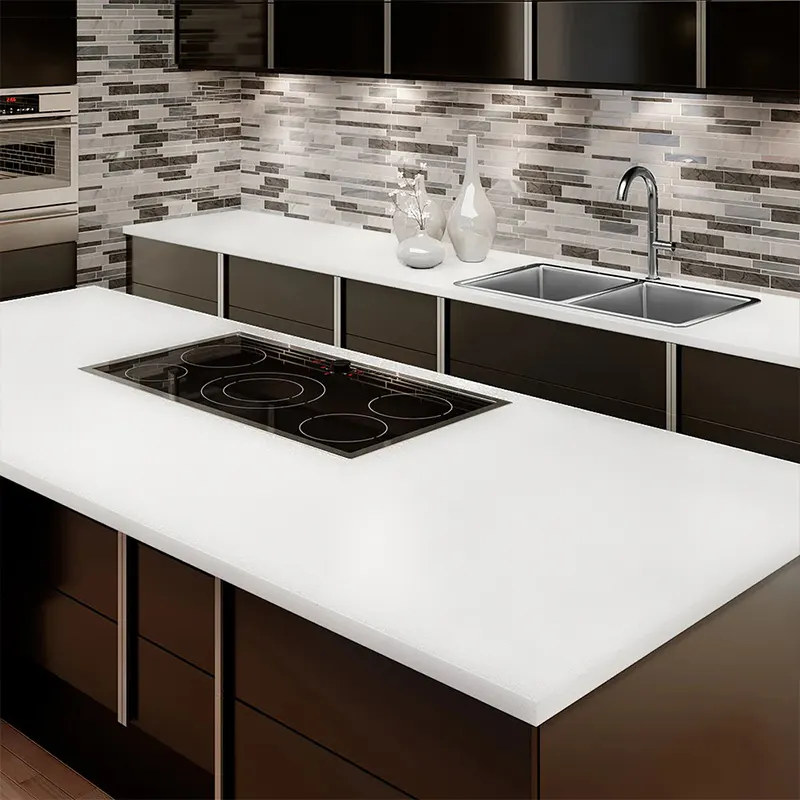 White Matte Engineered Quartz Slab 3200x1600mm