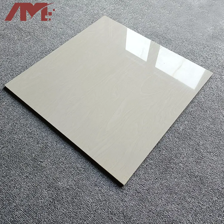 Stone-Look Beige Polished Porcelain Floor Tile 600x600mm