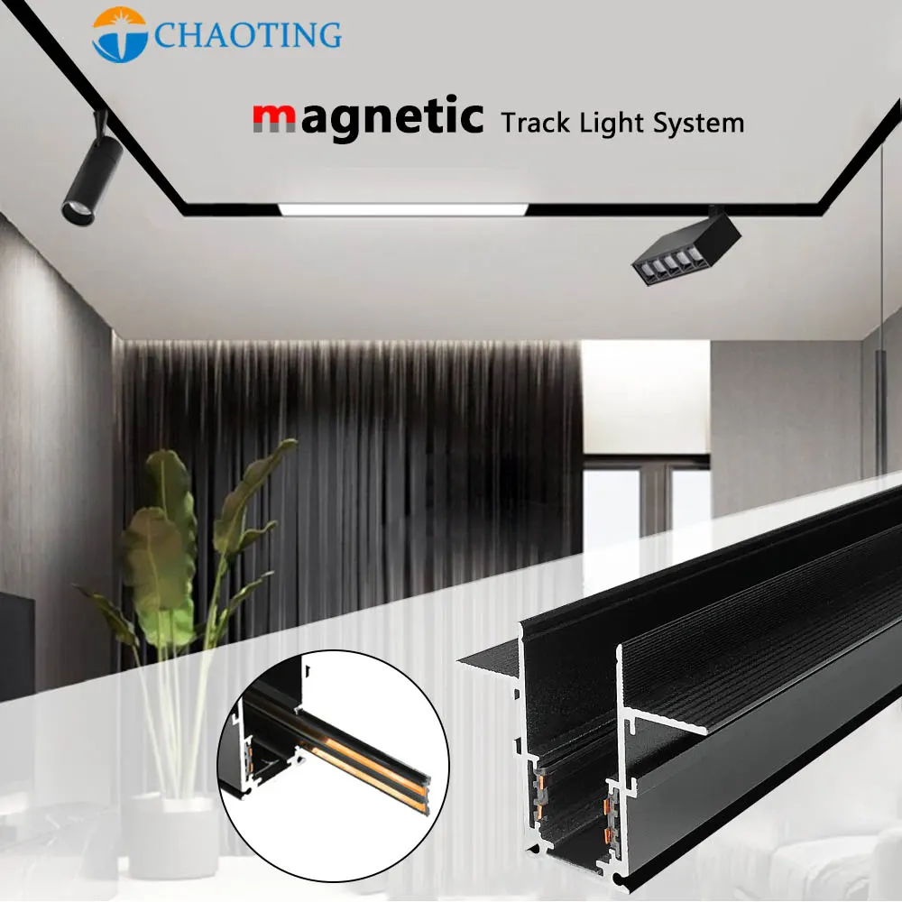 Recessed Aluminum Magnetic Linear COB LED Track Light 18W product sample