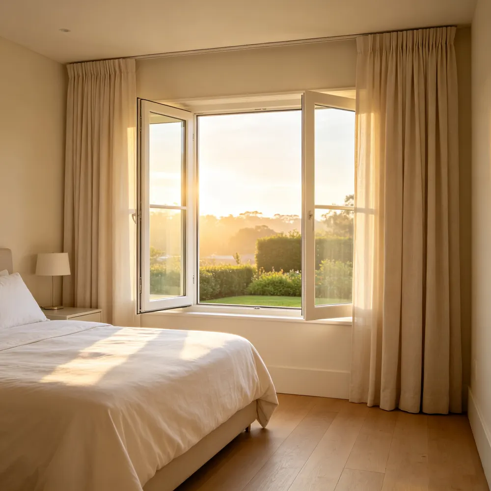 Aluminum Casement Window 5+12A+5mm With Double Tempered Glazing